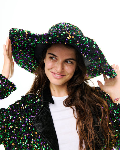 Mardi Gras Sequin Sun Hat