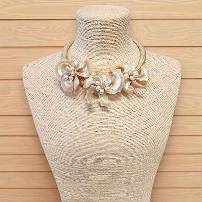 Coastal Shell Pearl Necklace