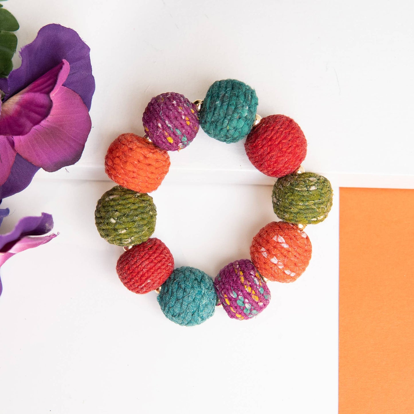 Threaded Kantha Harvest Bracelet