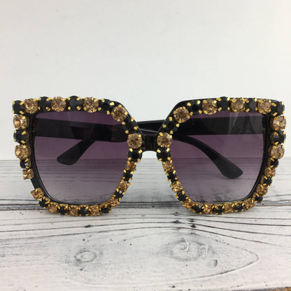 Black and Gold Stone Sunglasses